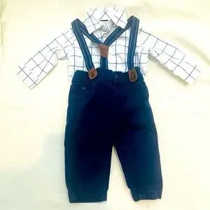 Shirts Tops Carters Baby Boy Button Down Onesie Suspender